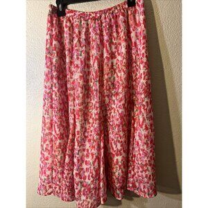 Women's Princess Skirt SZ L Floral Multicolor Draper's & Damons pink cottagecore